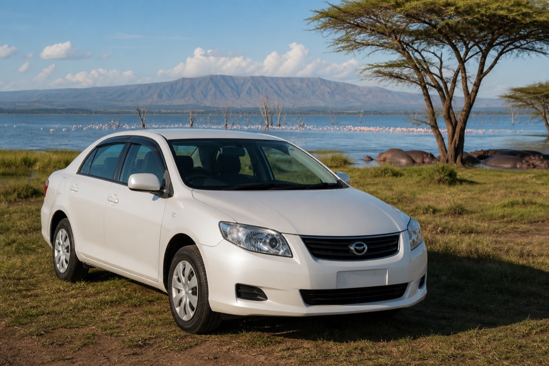 Toyota Axio at Lake Naivasha